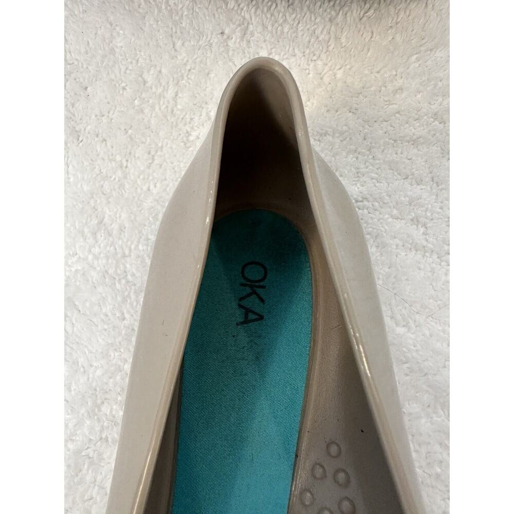 oka B Crystal Embellished Waterproof Jelly Ballet Flats Gray Size - Picture 7 of 10